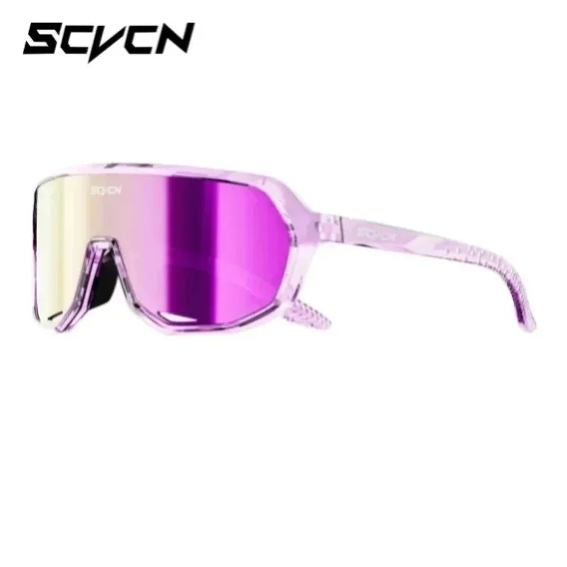 SCVCN Modische photochrome Sonnenbrille für Herren, Outdoor-Sport, Fahrradbrille, Damen-MTB-Kletterbrille, Fahr- und Wanderbrille, Pickleball-UV400-Windschutzbrille