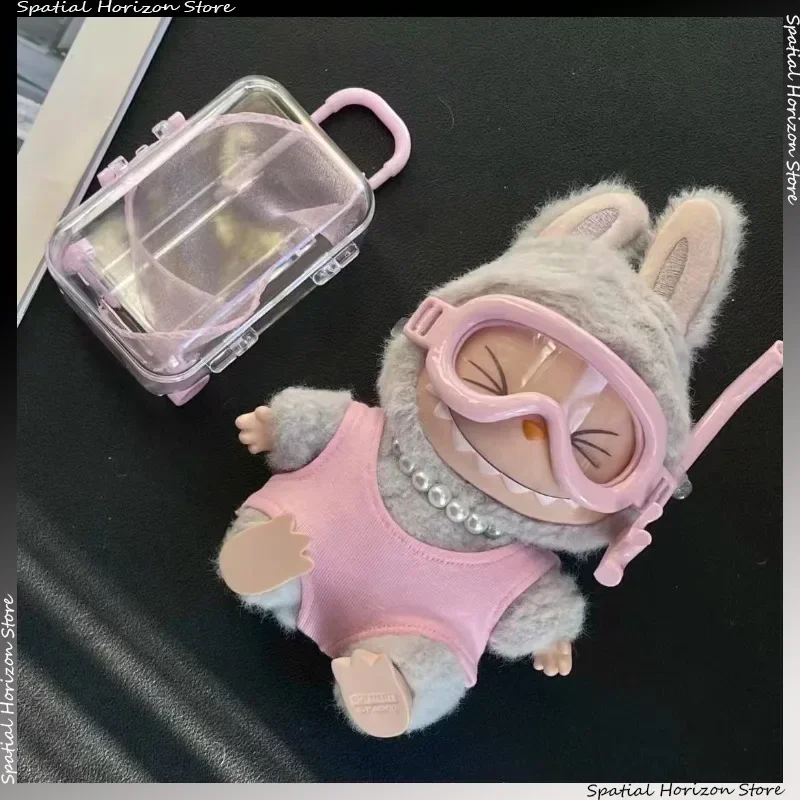 Minipop Sexy Badpak Labubu I II Badmode 10-15 cm Pluche Pop Effen Kleur Eendelig Badpak Modepop Kleding Accessoires