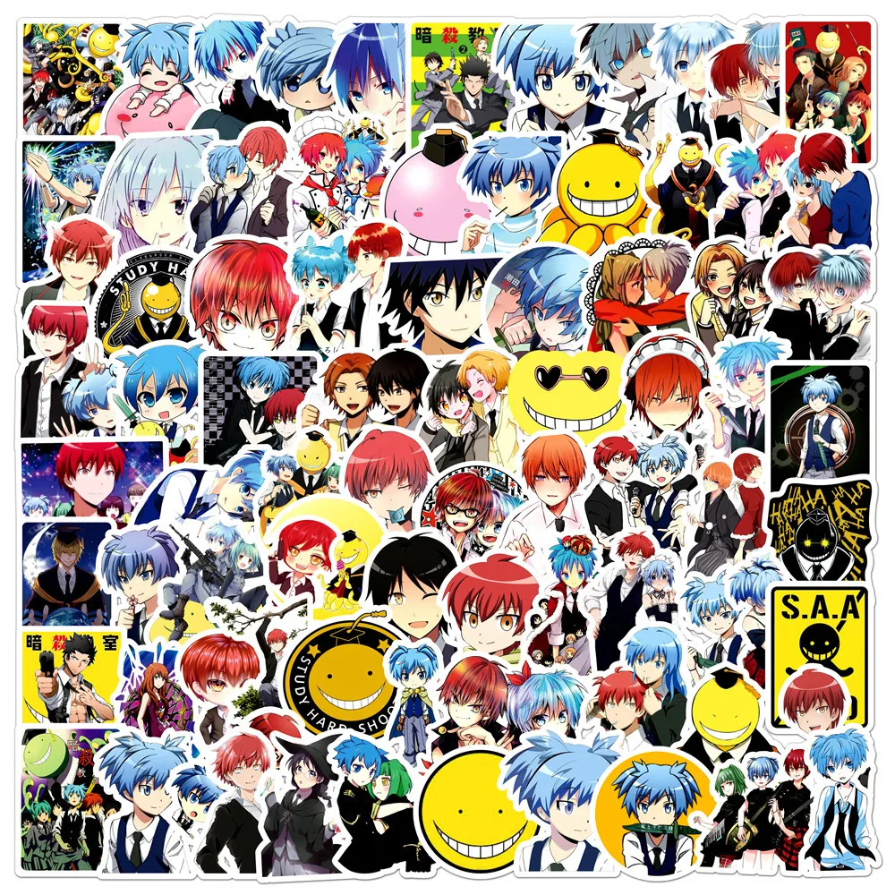 10/30/50PCS Funny Animation Stickers Assassination Classroom Cartoon Sticker Luggage Laptop Phone Guitar Car Bike Skateboard Toy