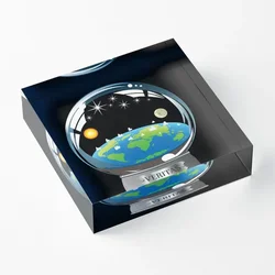 Flat Earth Snow Globe The True Man Sho  Acrylic Block Photos Home Process Funny Wedding Bedroom Board  Fashionable Decor Cute