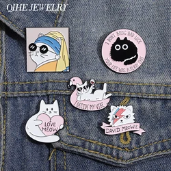 Pink Cute Cat Enamel Pins Kawaii Cartoon Sunglasses Cat Heart Badge Backpack Hat Accessories Fashion Jewelry Gift for Friends