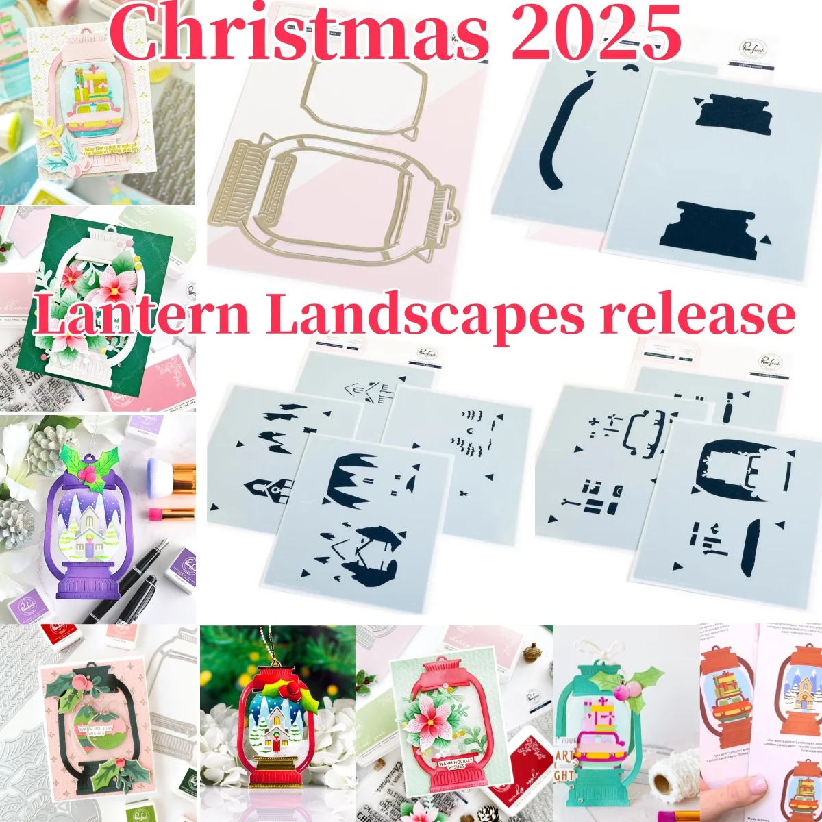 

August Christmas Lantern Landscapes Cutting Dies Stencil Hot Foil For DIY Scrapbook Craft Make Greeting Card Supplies
