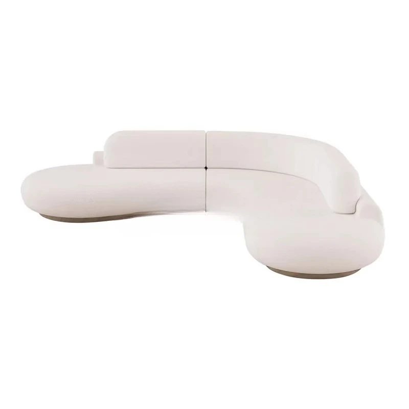 Italian light luxury curved soft clothing lamb fleece fabric simple beauty club minimalist special-shaped sofa