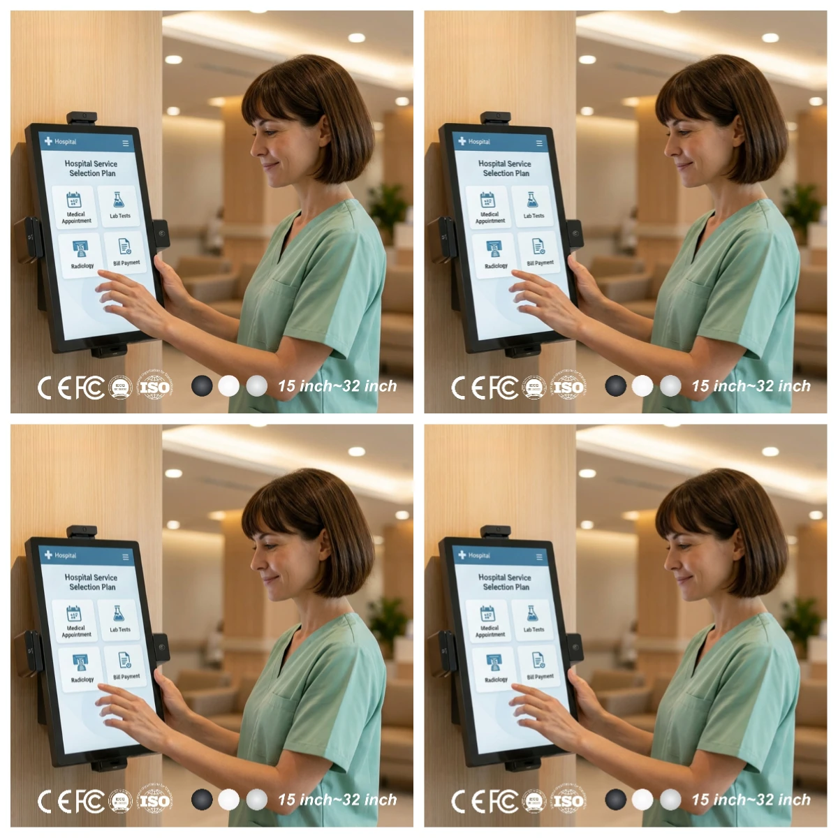Wall Mounted Hospital Patient Check in Kiosks Medical Payment Terminal Ocr Health Telemedicine