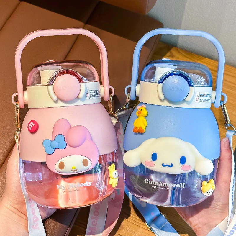 Sanrio Jade Guigou Cute Children's Water Cup High Beauty Double Drink Plastic Cup Large Stomach Large Capacity Portable Cup