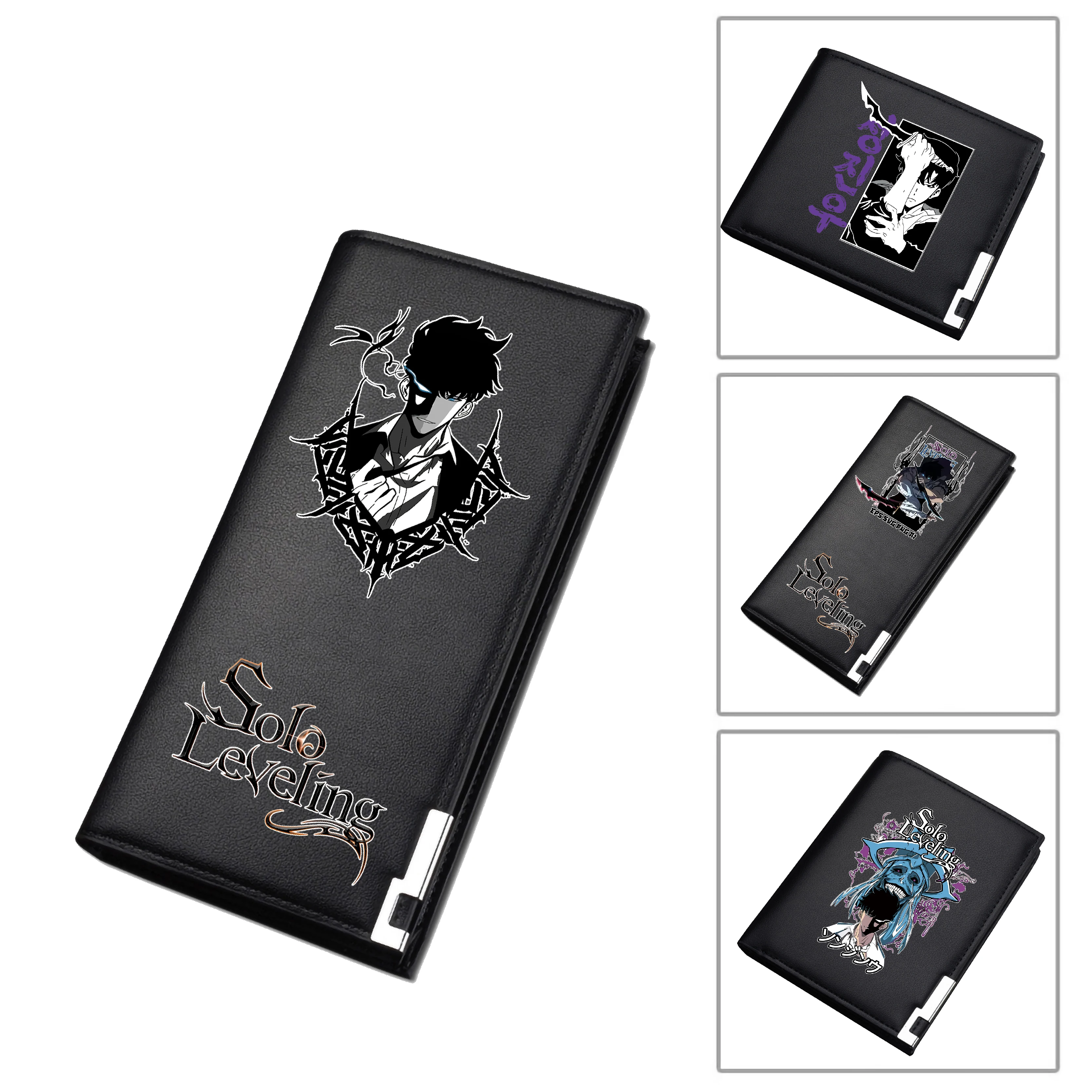 

Solo Leveling Cartoon Printed Long Purse Pu Leather Short Wallet Black ID Card Holder Small Change bags Long Wallets for Men