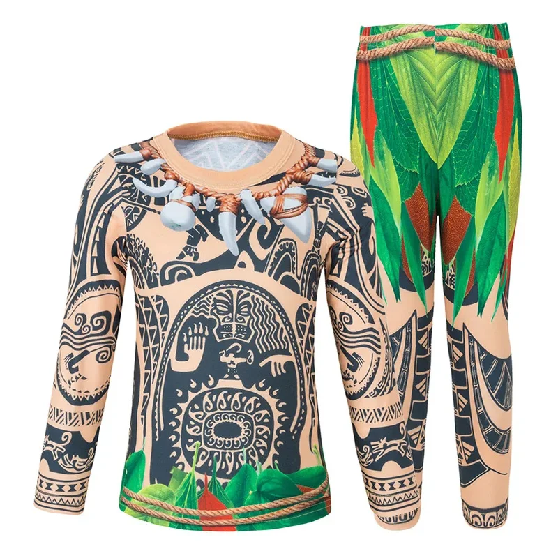 أطفال هالوين ماوي الوشم زي حفلة تأثيري المحيط الهادئ فستان الأميرة أنيمي الكرتون لعب الأدوار وتتسابق