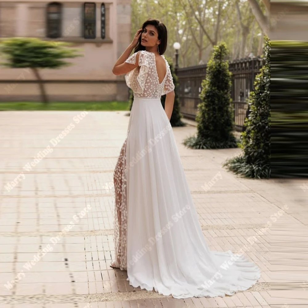 Suknie ślubne z dekoltem w serek dla kobiet, seksowne, eleganckie, bez pleców, tiulowe suknie ślubne na zaręczyny, bankiet, Vestido Novia Boda, szyte na miarę, 2025