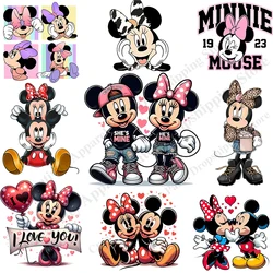 Parches de Mickey y Minnie Mouse para ropa, transferencia de calor para planchar, parche para ropa, camiseta DIY, accesorio para Sudadera con capucha