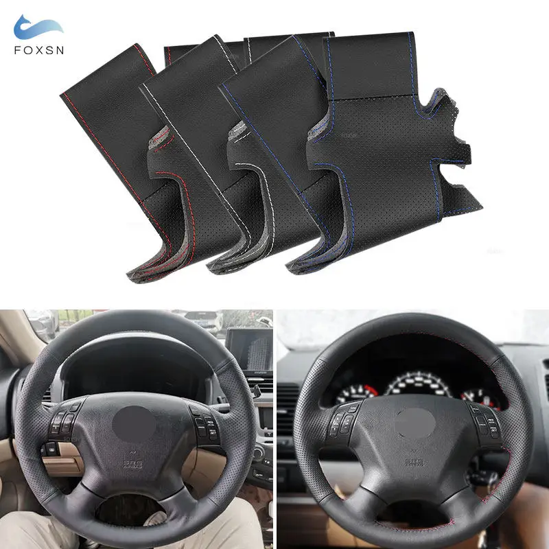 Hand Sewing Microfiber Leather For Honda Accord 7th 2003 2004 2005 2006 2007 Odyssey 2005 -2009 2010 Car Steering Wheel Cover