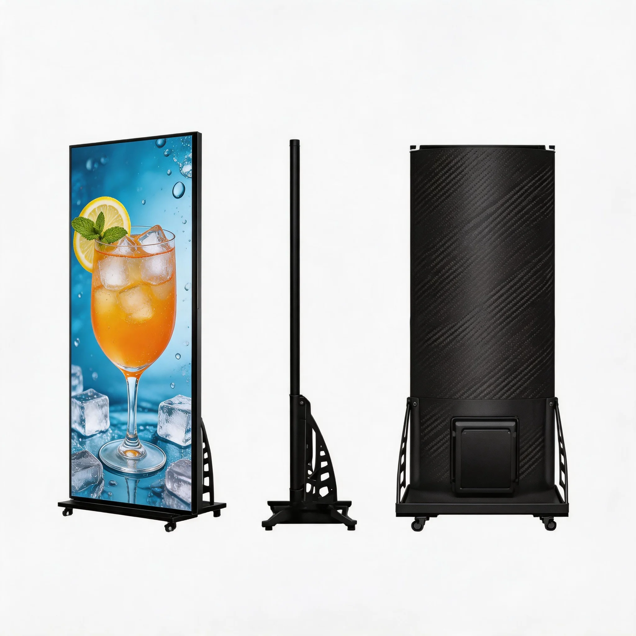 Custom P1.8 P2 P2.5 LED Poster Display Movable Vertical Digital Advertising Poster Screen For Shopping Mall Retail Store