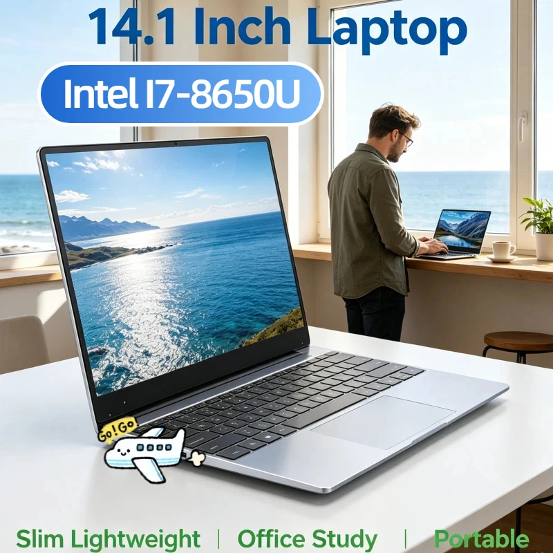 

Trendy Original Business 14.1" Laptop Intel I7-8650U 120Hz Ultra-clear FHD IPS Screen 5000mAh 32GB/2TB SSD Backlit Keyboard