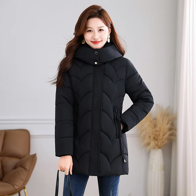 

Высококачественная модная толстая теплая съемная шапка, хлопковая куртка, женская повседневная осенне-зимняя однотонная ветрозащитная куртка