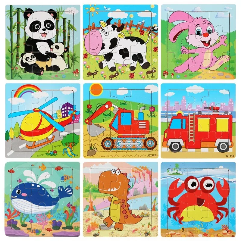 

Colorful Cartoon Wood Animal Puzzle Educational Memory Games for Children Intelligence Game Wooden Toy Jigsaw Board Kids Toys