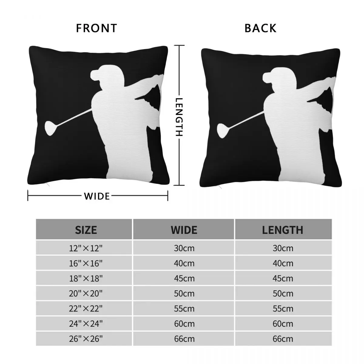 Golf Cool Player Square Pillowcase Polyester Linen Velvet Printed Zip Decorative Throw Pillow Case Room Cushion Cover