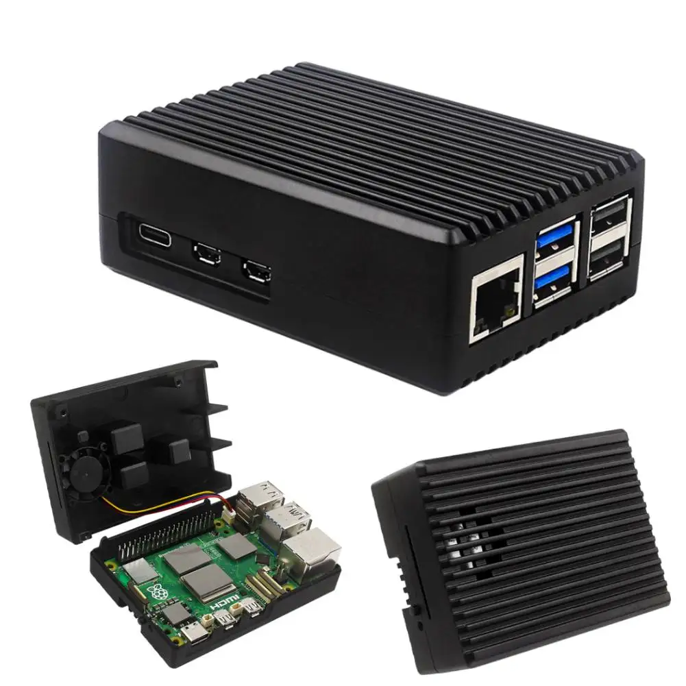 

Корпус Охлаждающий корпус радиатора с корпусом вентилятора радиатора с охлаждающим вентилятором Металлический корпус Охлаждающий корпус подходит для Raspberry Pi 5