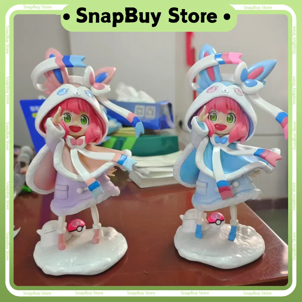 

19cm SPY FAMILY Anime Figures Anya Forger cos Sylveon Figures Cute Statue Room Decoration PVC Figurine Birthday Custom Gift Toys