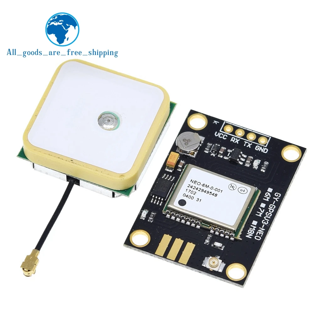 TZT GY-NEO6MV2 new NEO-6M GPS Module NEO6MV2 with Flight Control EEPROM MWC APM2.5 large antenna for arduino