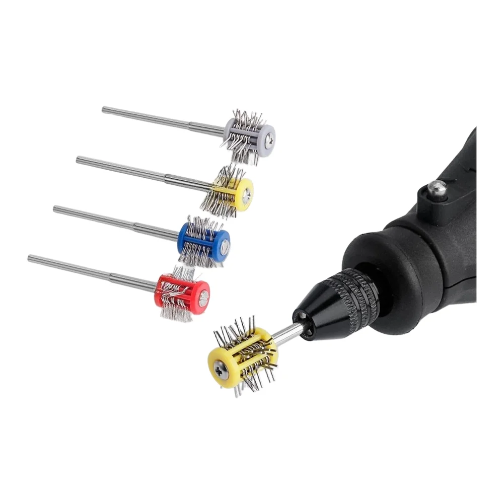 4pcs/set 2.35mm Handle Sanding Needle Kit Fine Wire Polishing Brushes Set For Jewelry Making Metal Polishing