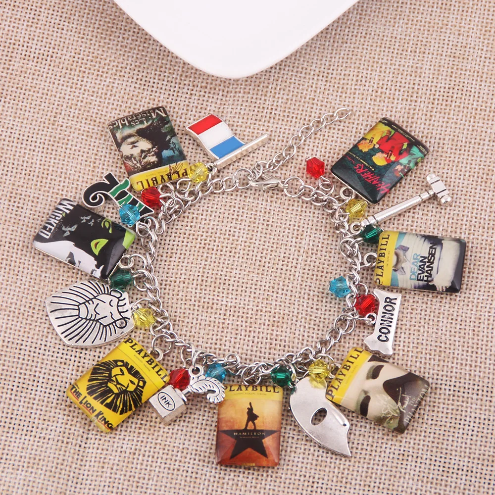 Lion King Broadway Musicals Charm Bracelet 14 Pendants Multiple Bangle Bracelets for Women Men Cosplay Jewelry Gift