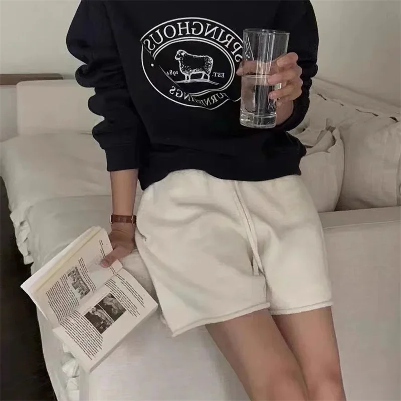 Womens Clothing Grey Vintage Street Sweatshirt Hoodie Letter Printing Long Sleeves Casual Warm Oversize Baggy Ladies Tops Autumn