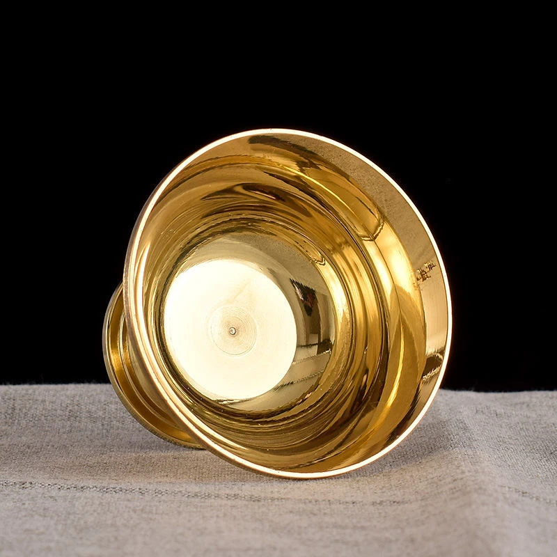 7pcs Brass Tantric Bowl Auspicious Luster Goblet Tibetan Bowl 5.7cm Holy Water Cup Buddhist Home\'s Gift Desktop Decorative