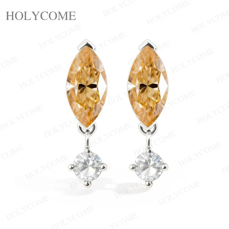 2,4 Karat Moissanit-Ohrstecker für Damen und Mädchen Funkelnder Schmuck Marquise-Schliff 925 Sterling Silber Schmuckstück – Detail 5