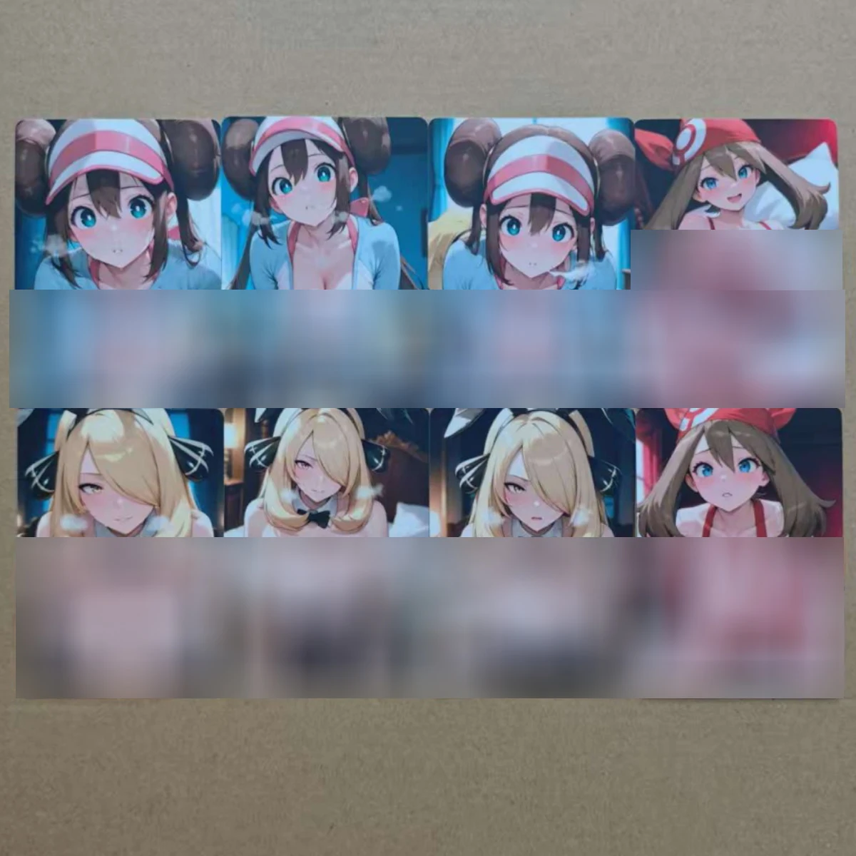 8Pcs/set Trainer Card NSFW Pocket Monsters May Iris Shirona Cynthia DIY PTCG Animation Collection Card 18+