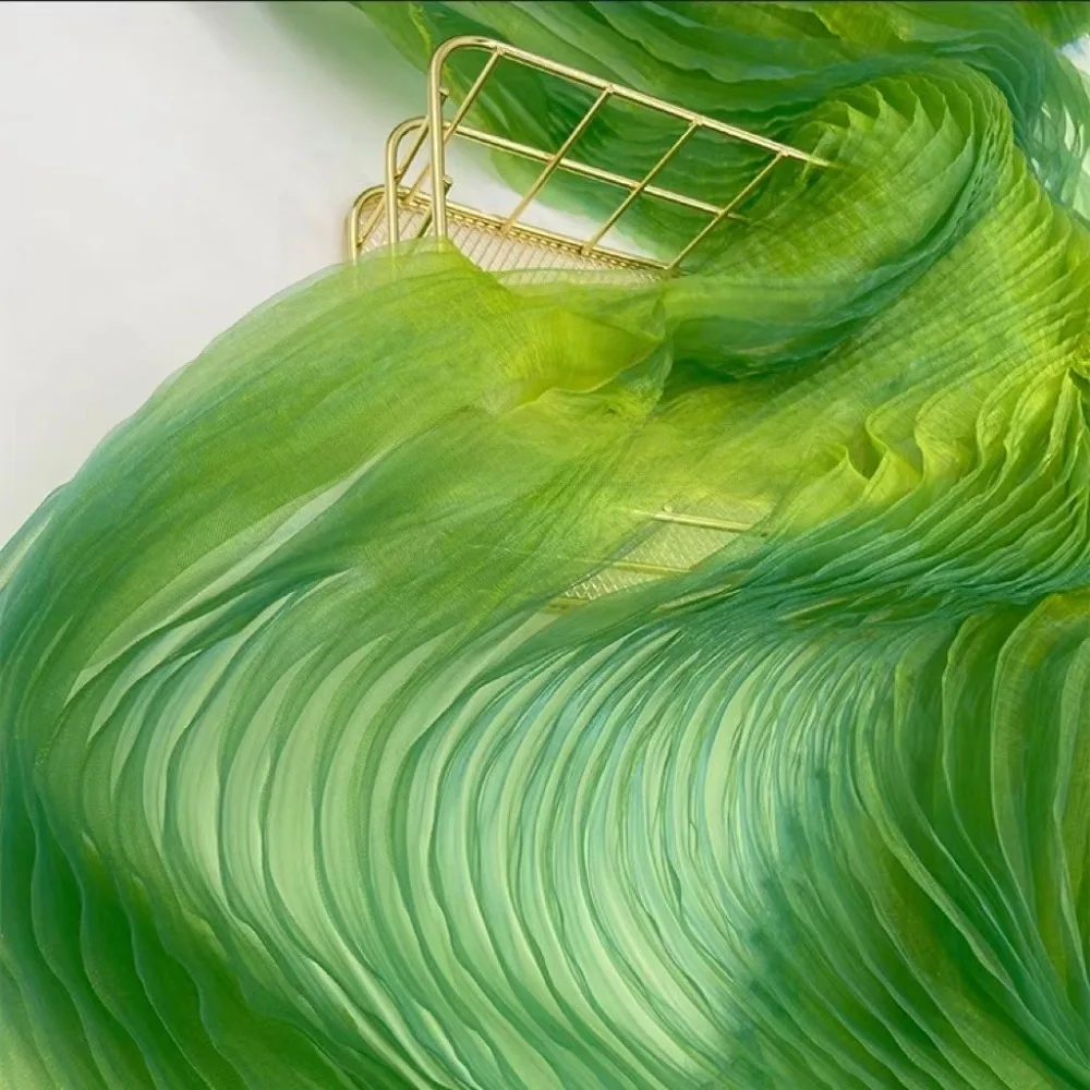 150cm X 1 Yard Organza Pleated Fabric Colorful Two-color Hardnet Texture Three-dimensional Pleated Fabric