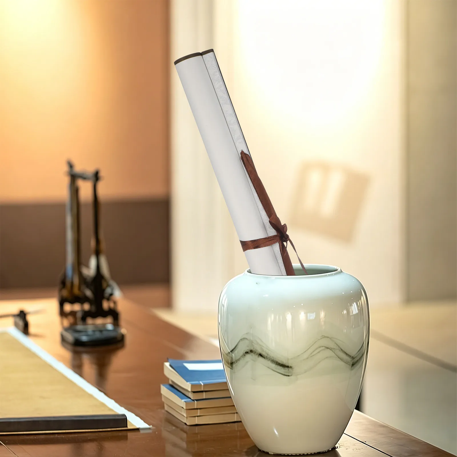

Portable Blank Xuan Paper Scroll Professional Calligraphy Supply Rice Paper for Ink Painting Writing Art Display Decoration Gift