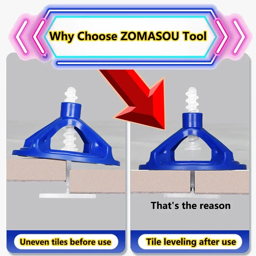 800-50 قطعة نظام تسوية بلاط السيراميك المهنية مقاطع الفواصل الحلزونية إسفين لوضع البلاط أدوات بناء أرضية الحائط #4