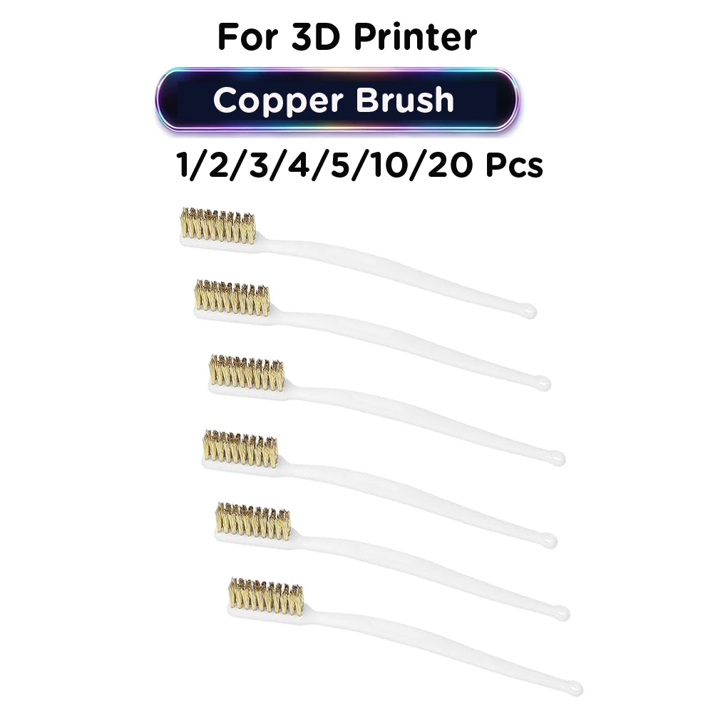 Copper Wire Cleaning Brush, 3D Printer Nozzle Hotend Extruder Cleaner Tool for Ender3 CR10 MK8 E3D FDM Printer Maintenance Tool