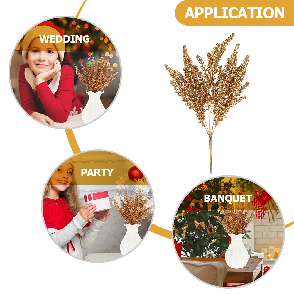 

Plastic Wheat Ear Bouquet Gold Color Imitation Wheat Stalks Floral Decoration Wedding Photography Props Home Ornament