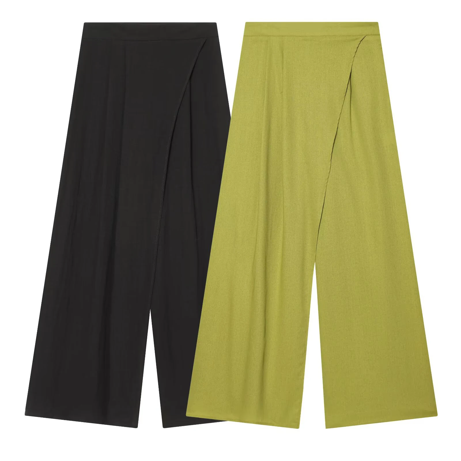 2026 Sommer Neuheit Damen Wickelhose mit verdecktem Reißverschluss, hoher Taille und Rüschen, lässig und locker geschnitten