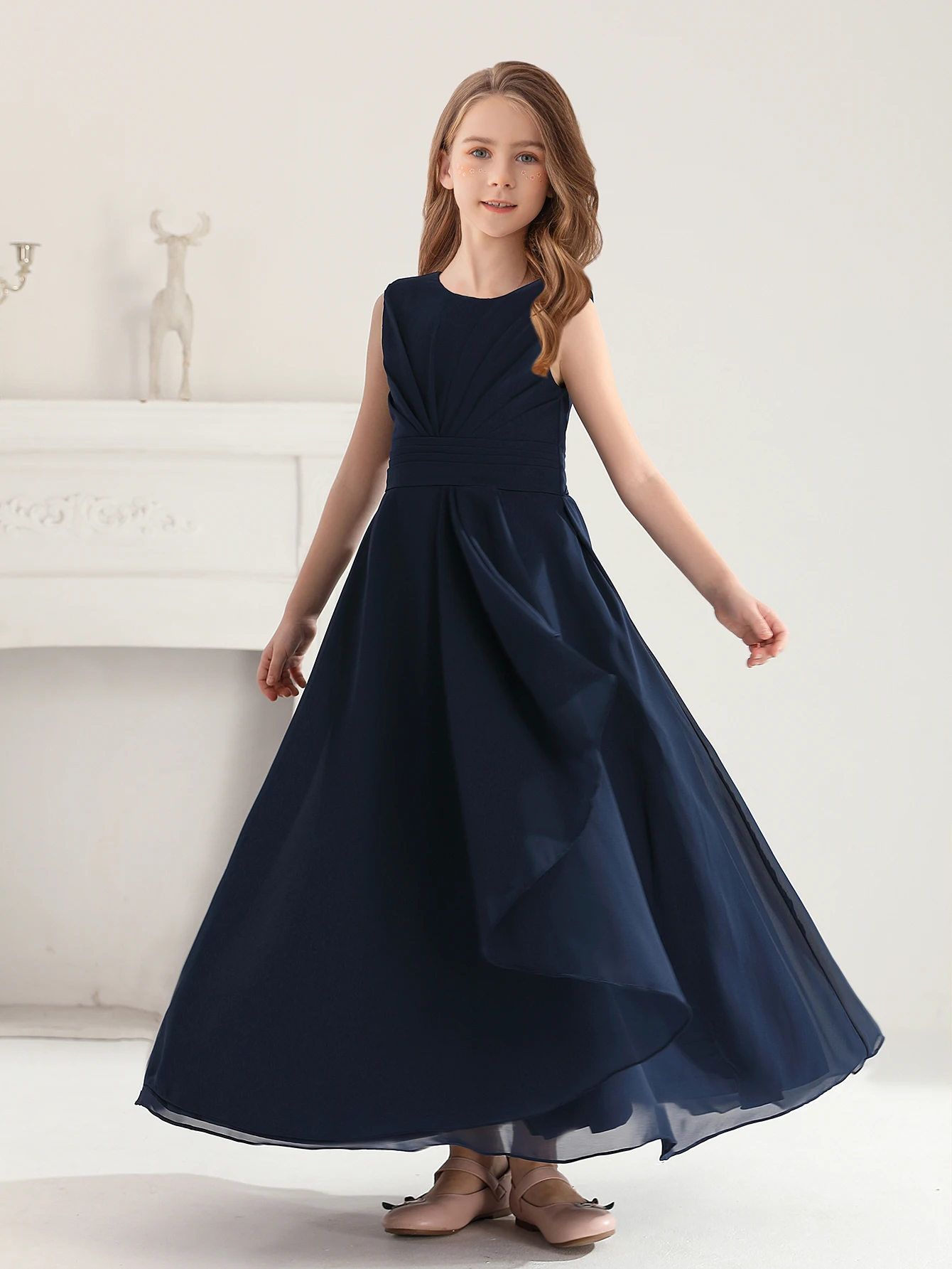 formal blue dress for girls Cinderella Couture Short Flower Girl Dress - Blush - Cap Sleeve Sweetheart Neckline main image 0