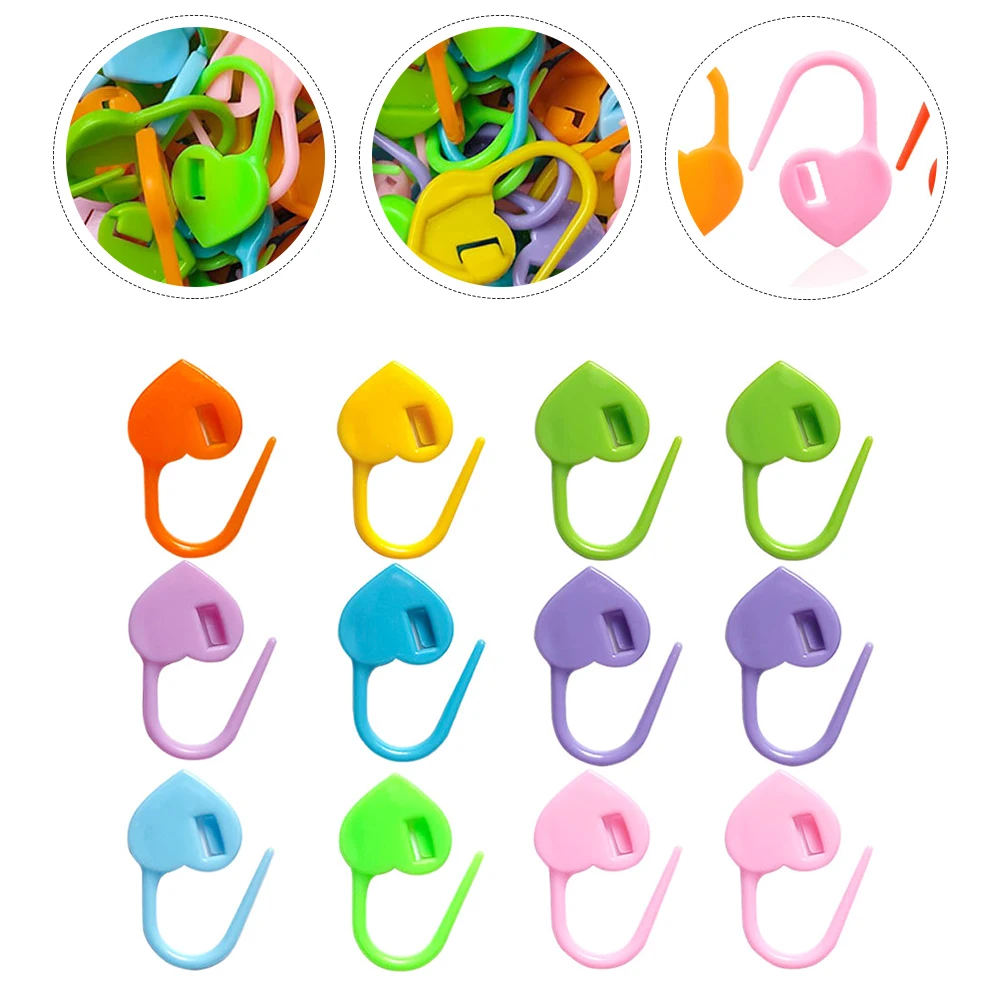 

Mark Buckle Crochet Stitch Markers Knitting Bead Locking Colored Plastic Colorful
