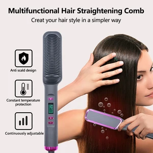Peigne électrique chaud Brosse lissante multifonctionnelle pour cheveux raides Peigne aux ions négatifs Anti-brûlures Brosse à lisser 10 meilleurs lisseurs pour peignes à cheveux en vente - No 3