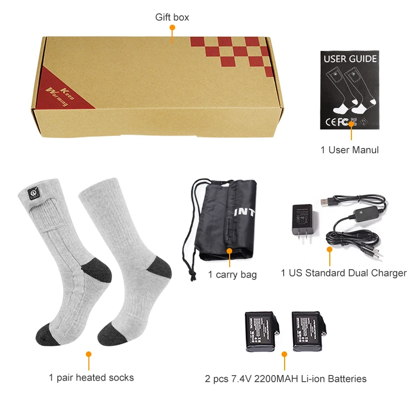Retter Wärme Elektrische Skifahren Beheizte Socken Männer Frauen Winter Warme Wiederaufladbare Thermische Socken Outdoor