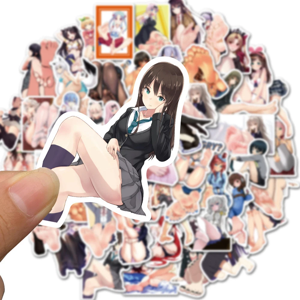 10/30/50pcs Anime Girl Hentai Waifu adesivi decalcomanie fai da te laptop moto chitarra impermeabile ragazze sexy adesivo cartone animato all'ingrosso