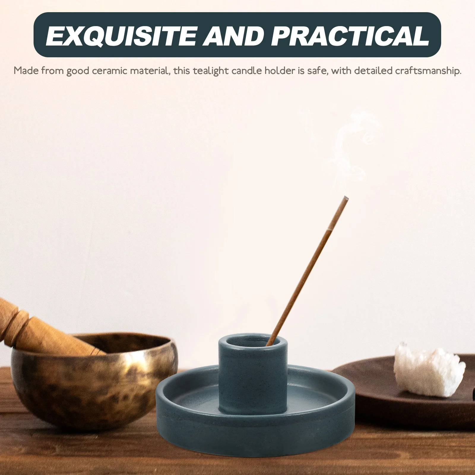 

Ceramic Tealight Holder Modern Desktop Decor for Aromatherapy Purifying Incense Stick Burner Centerpiece Table