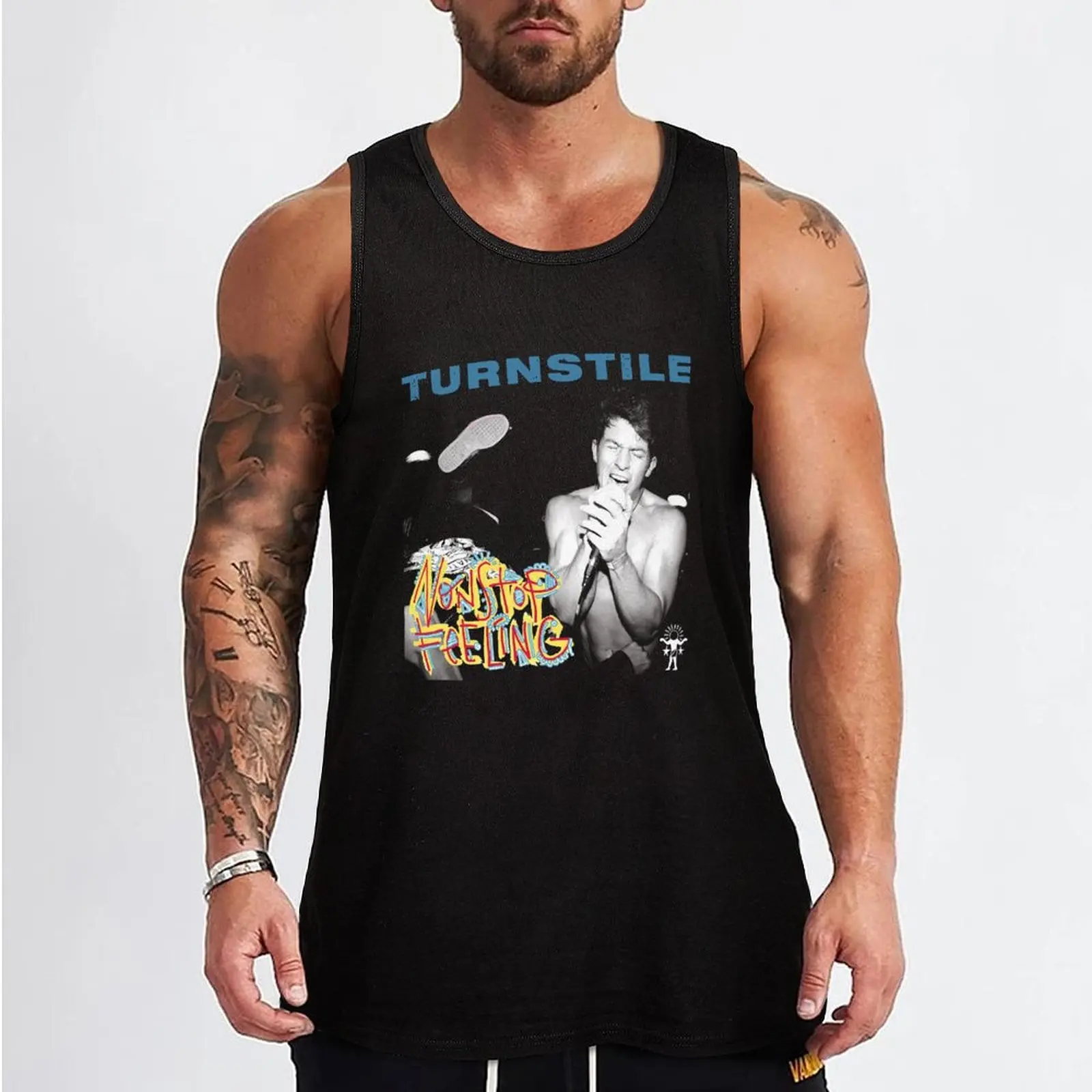 Birthday Gift Nonstop Feeling Retro Wave Tank Top bodybuilding for men gym top muscular man