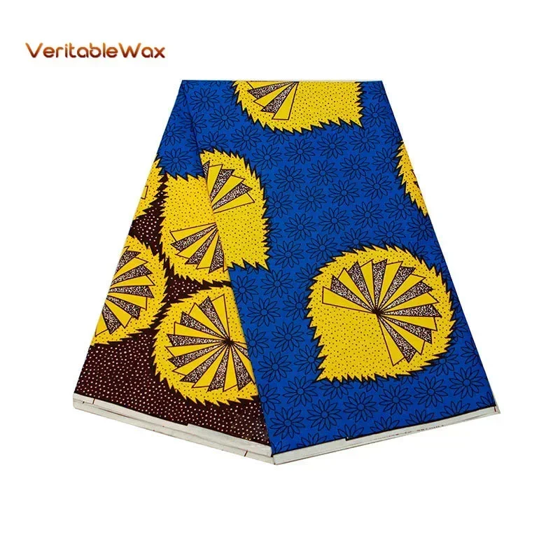 2023 Ankara En Tissu African Real Wax Print Fabric VeritableWax High Quality 6 Yards 3Yards African Fabric For Party Dress A-13