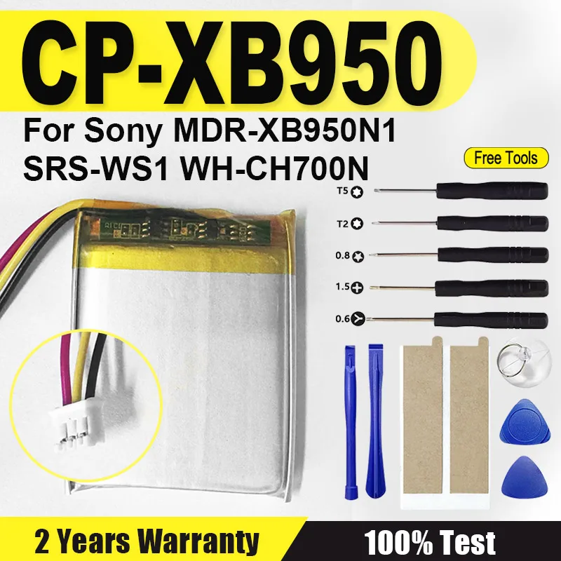 

3.7V Li-Polymer Replacement New Battery CP-XB950 For Sony MDR-XB950N1 SRS-WS1 WH-CH700N Acumulator Batteries+tools