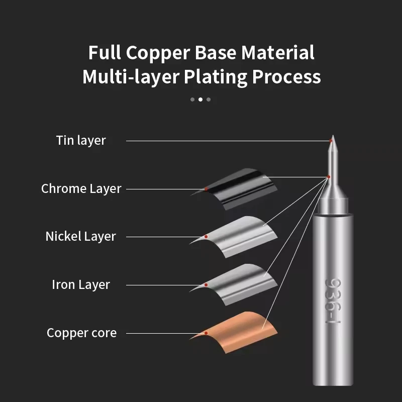 936 Series Soldering Iron Tips 936-K KU IS Professional Pure Copper Welding Head for Hakko 936 907 Welding Handle
