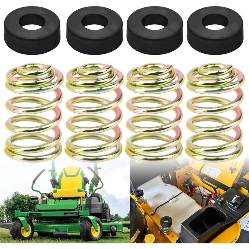 ABZV-(4 conjuntos de) mola de assento de compressão 283516 e tampa 422127-4 para gafanhoto, peça de assento de cortador John Deere