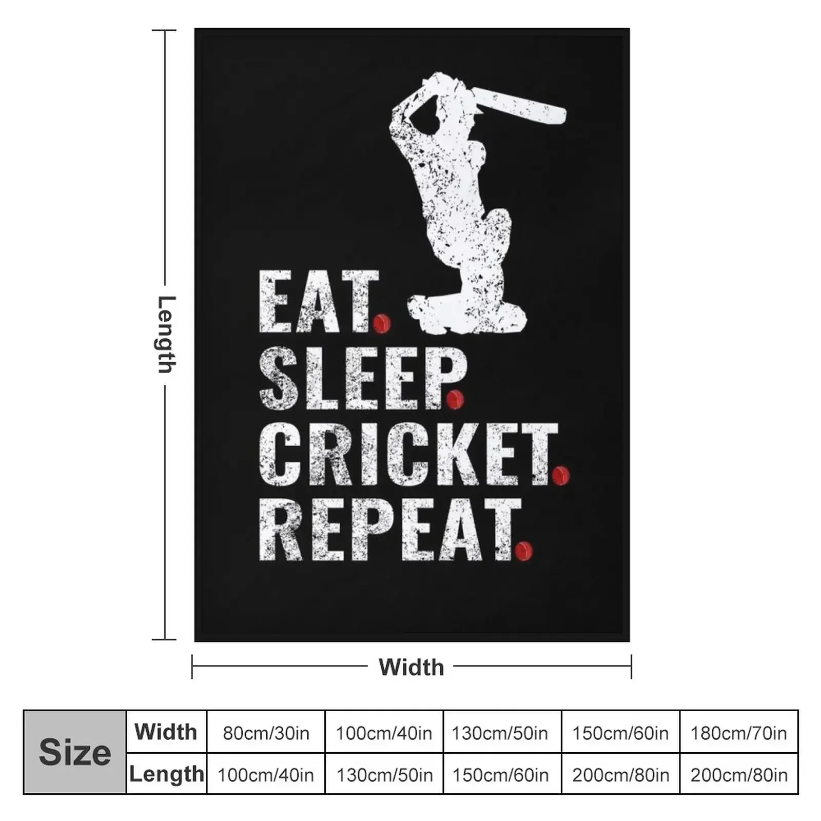 Eat Sleep Cricket Repeat Throw Blanket Summer warm for winter Thermal Soft Hair Decoratives Blankets