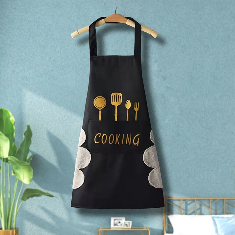 Apron Waterproof Oilproof Can Wipe Hands Kitchen Work Clothes Home Cooking Cleaning Men and Women Universal Sleeveless Apron