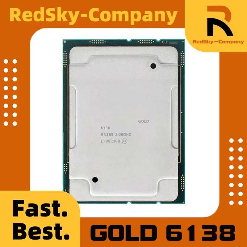 Gold 6138 2.0GHz 27.5MB Smart Cache 20-Cores 40-Thread 125W LGA3647 CPU Processor