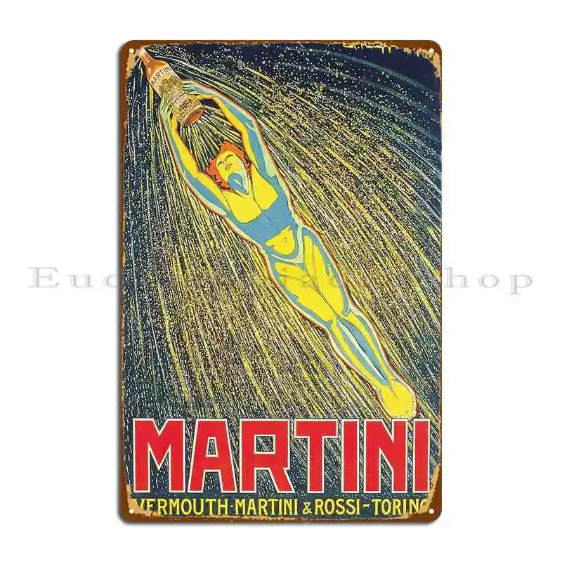 Vintage Martini Poster Metal Sign Wall Decor Design Customized Create Wall Decor Tin Sign Poster