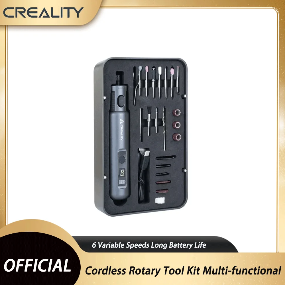 

Creality Cordless Rotary Tool Kit Multi-functional with 6 Variable Speeds Long Battery Life for 3D Printer Accessories